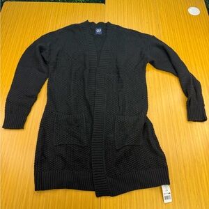 GAP Women's Long Sleeve Soft Cozy Relaxed Fit Textured Cardigan Black Medium